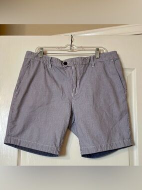 Ted Baker London Chino Shorts Men’s Size 40 Cotton Blue White Stripe Pocket  8”